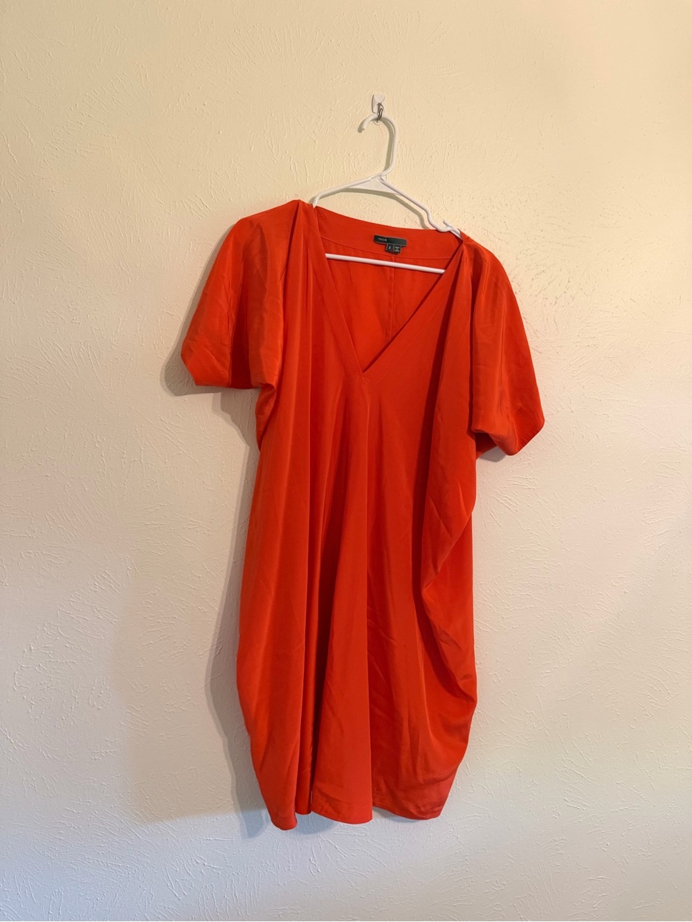 Vince Bright‎ Orange V-Neck Mini Dress